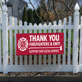 Lofaris Thank You to Firemen Red Banner For Appreciation Party